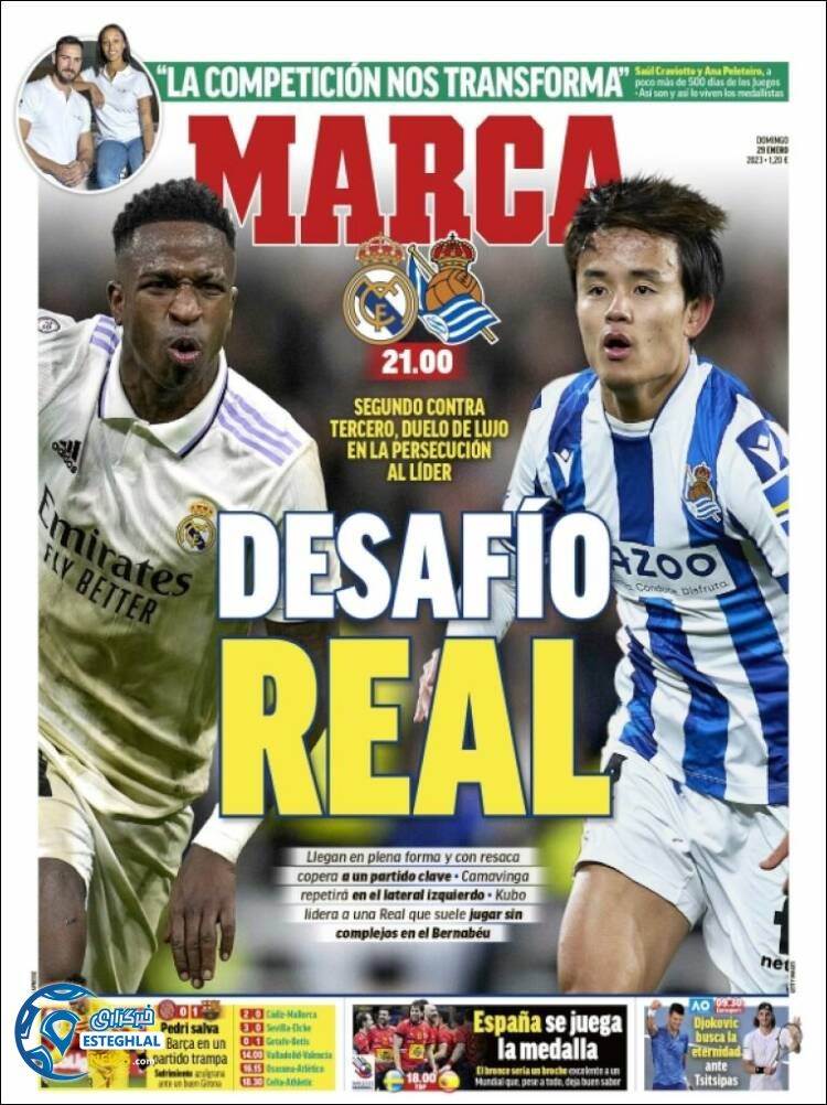 روزنامه ورزشی مارکا یکشنبه 9 بهمن 1401  