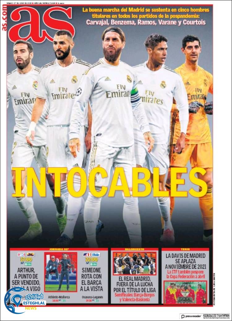 روزنامه ورزشی آاس شنبه 7 تیر 1399