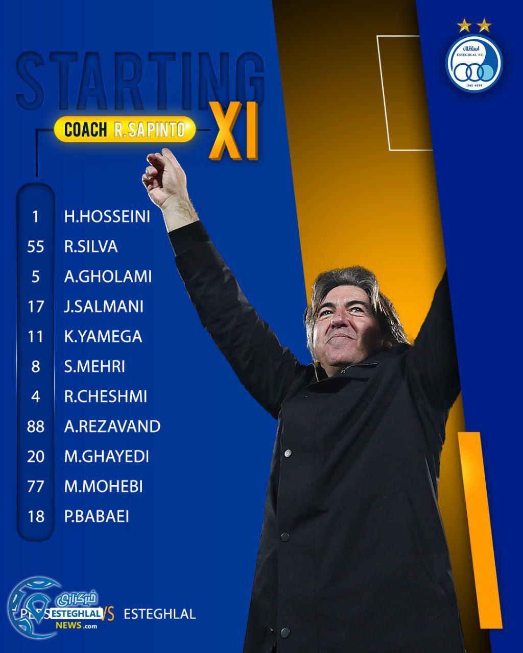 ترکیب استقلال در دربی نود و نهم