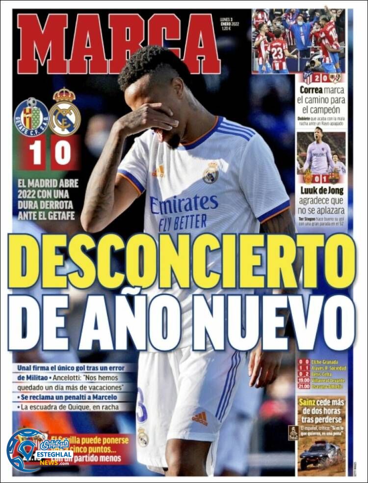 روزنامه ورزشی مارکا دوشنبه 13 دی 1400