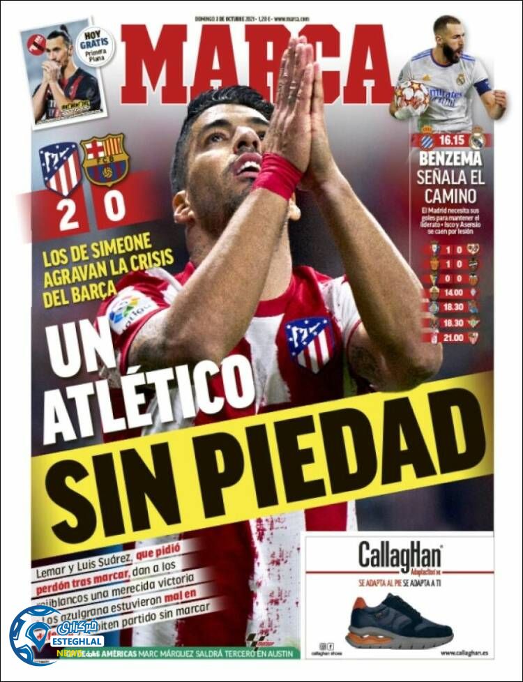 روزنامه ورزشی مارکا یکشنبه 11 مهر 1400