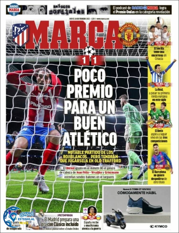 روزنامه ورزشی مارکا پنجشنبه 5 اسفند 1400