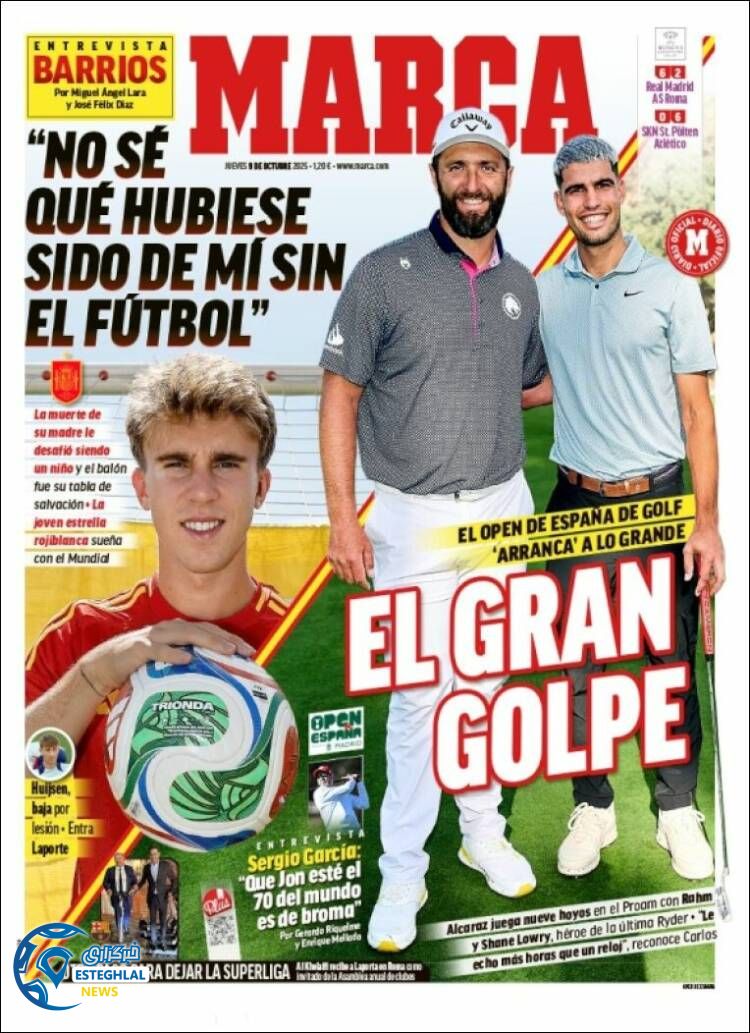 روزنامه  ورزشی مارکا  پنجشنبه 17 مهر 1404  