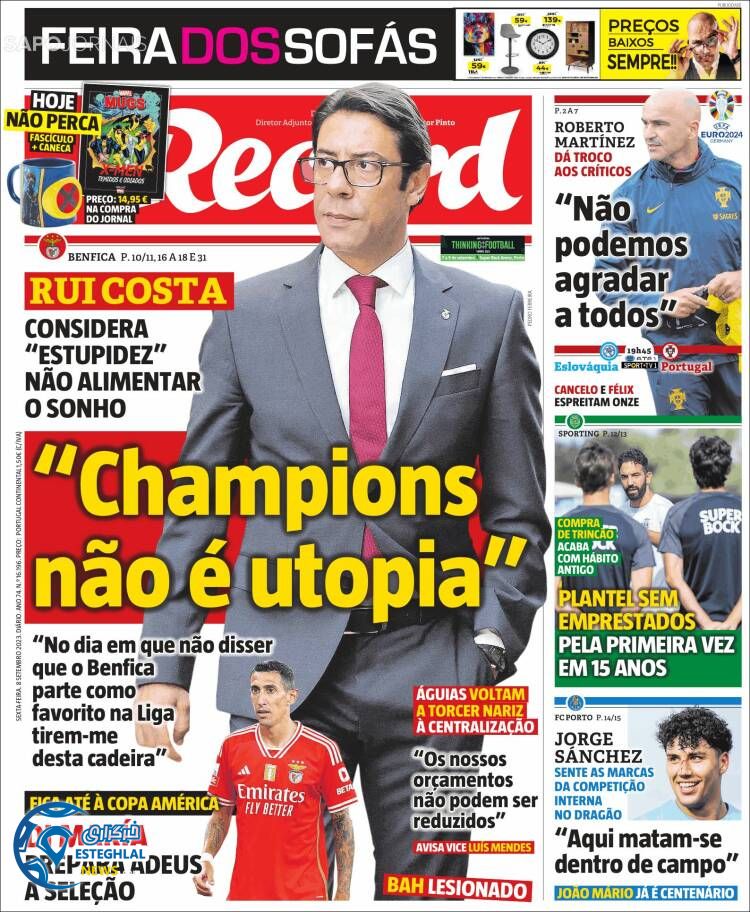 روزنامه ورزشی رکورد جمعه 17 شهریور 1402