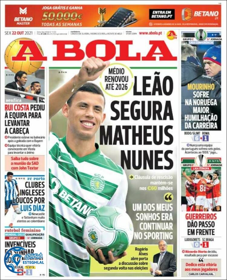 روزنامه ورزشی آبولا جمعه 30 مهر 1400