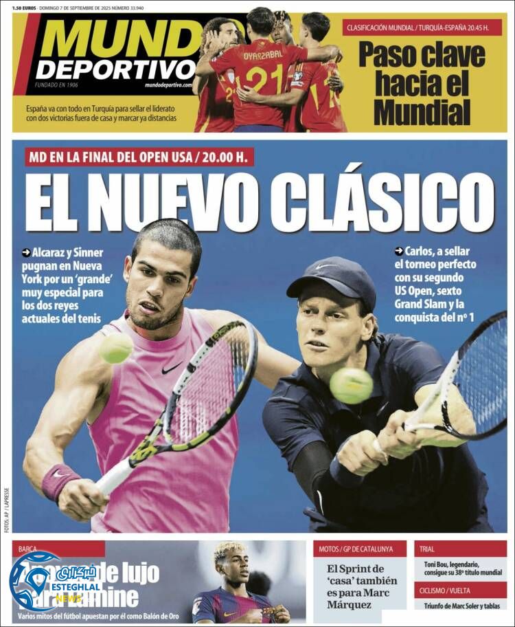 روزنامه ورزشی موندو دپورتیوو یکشنبه 16 شهریور 1404  