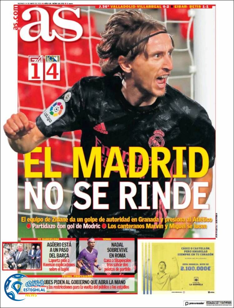 روزنامه ورزشی آ اس جمعه 24 اردیبهشت 1400