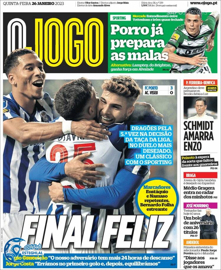 روزنامه ورزشی اوجوگو پنجشنبه 6 بهمن 1401 