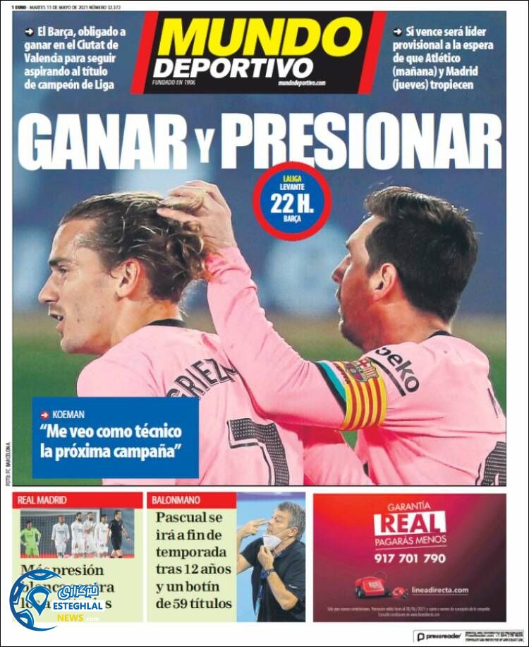 روزنامه ورزشی موندو دپورتیوو سه شنبه 21 اردیبهشت 1400