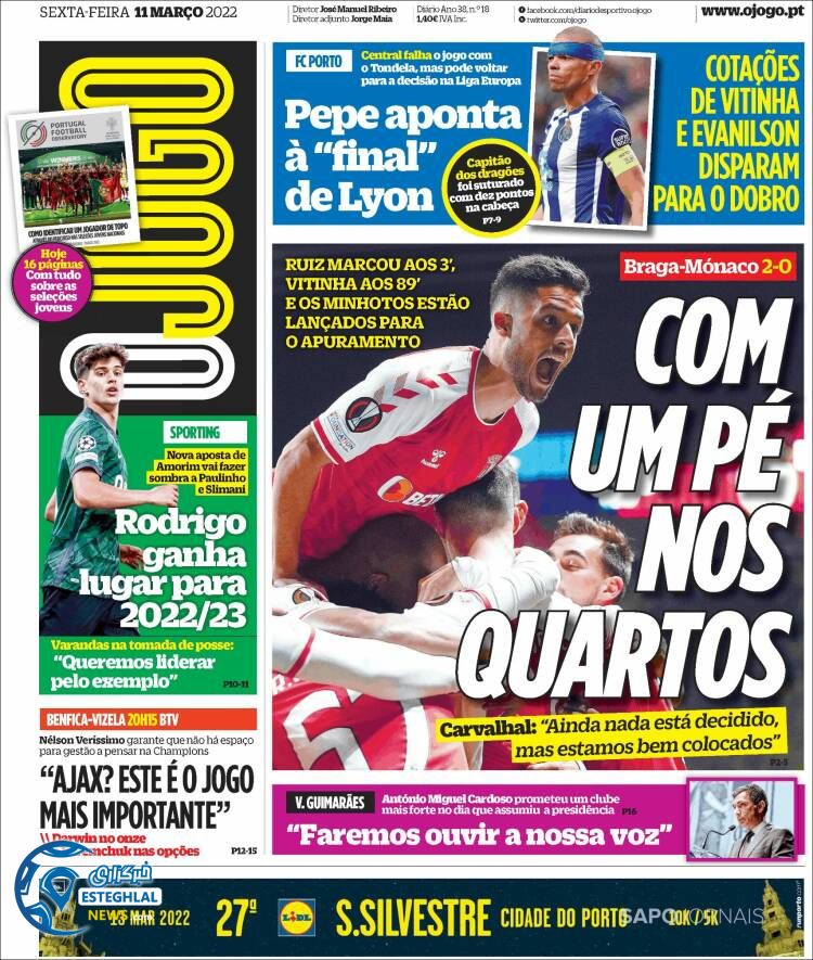 روزنامه ورزشی اوجوگو جمعه 20 اسفند 1400