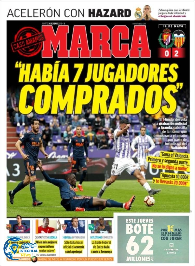 روزنامه ورزشی مارکا سه شنبه 14 خرداد 1398