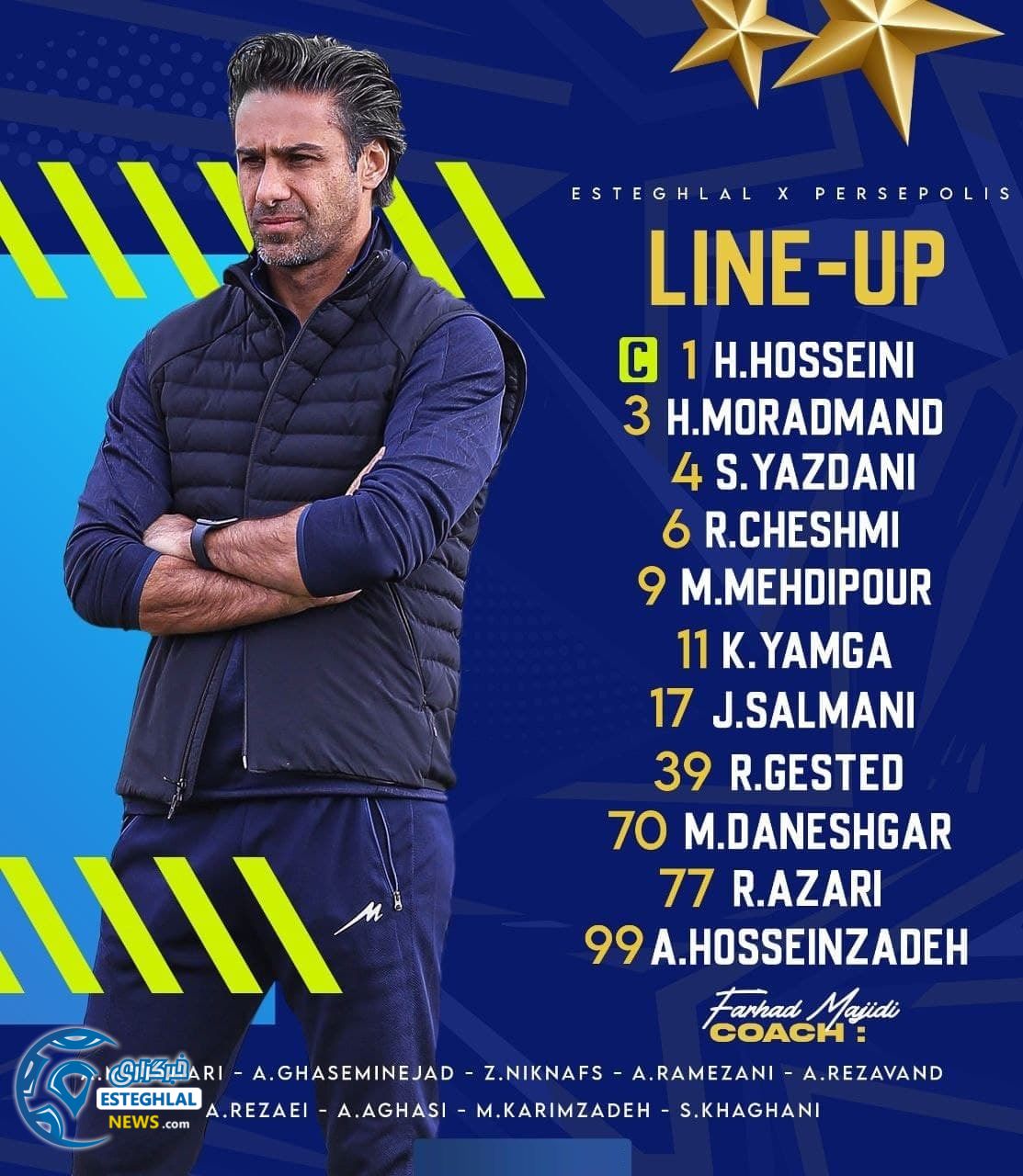 ترکیب استقلال در داربی نود و ششم