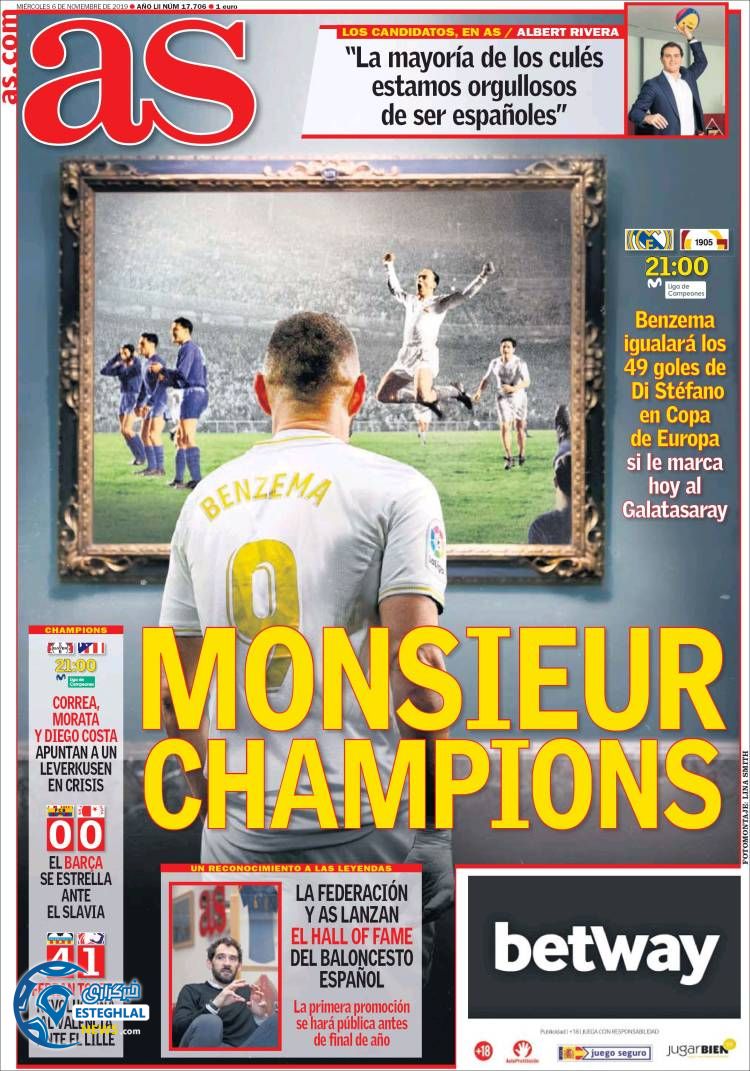 روزنامه ورزشی آاس چهارشنبه 15 آبان 1398