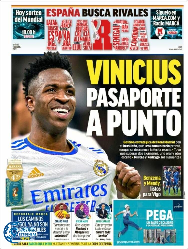 روزنامه ورزشی مارکا جمعه 12 فروردین 1401