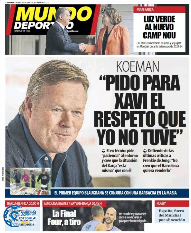 روزنامه ورزشی موندو دپورتیوو جمعه 9 اردیبهشت 1401