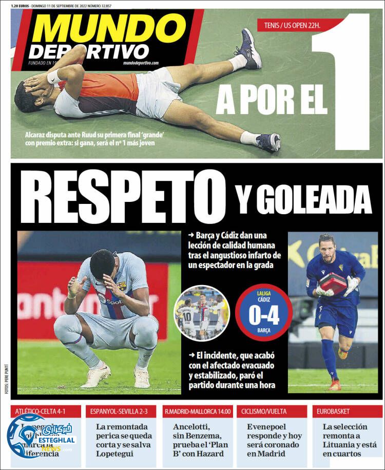 روزنامه ورزشی تموندو دپورتیوو یکشنبه 20 شهریور 1401