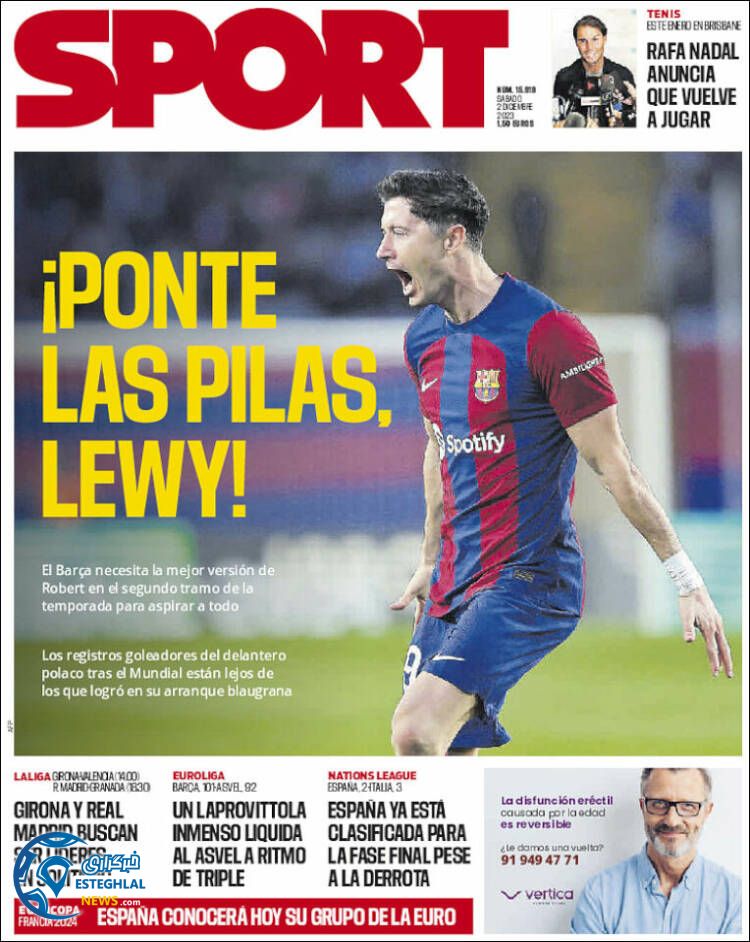 روزنامه ورزشی اسپورت شنبه 11 آذر 1402 