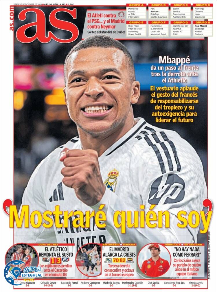 روزنامه ورزشی آ اس جمعه 16 آذر 1403 