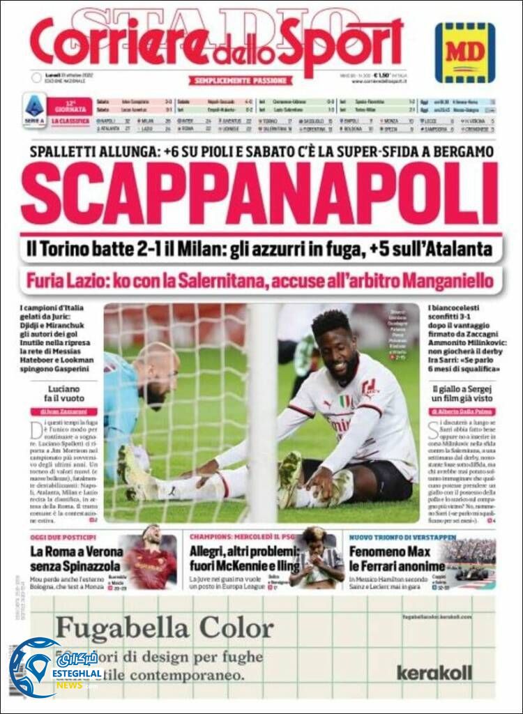 روزنامه ورزشی کویره دلو اسپورت دوشنبه 9 آبان 1401 