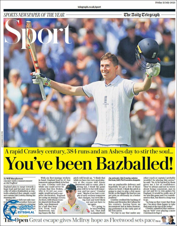 روزنامه ورزشی تلگراف اسپورت جمعه 30 تیر 1402 