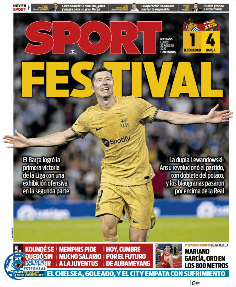 روزنامه ورزشی اسپورت دوشنبه 31 مرداد 1401 