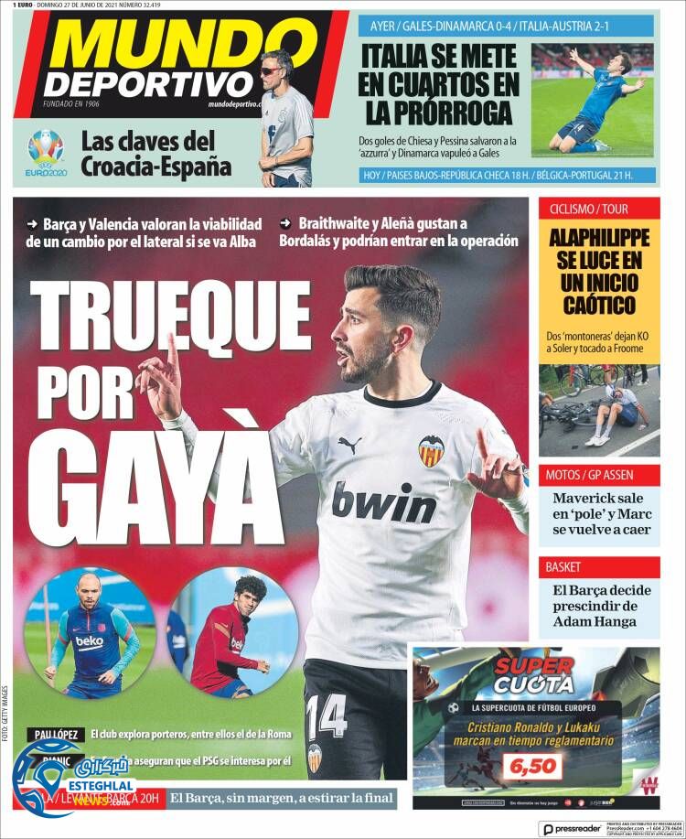 روزنامه ورزشی موندو دپورتیوو یکشنبه 6 تیر 1400