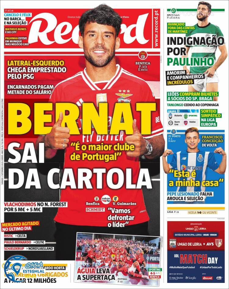 روزنامه ورزشی رکورد شنبه 11 شهریور 1402