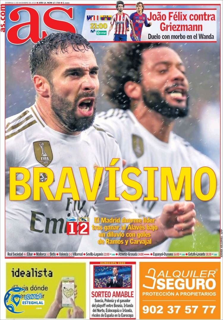 روزنامه ورزشی آاس یکشنبه 10 آذر 1398