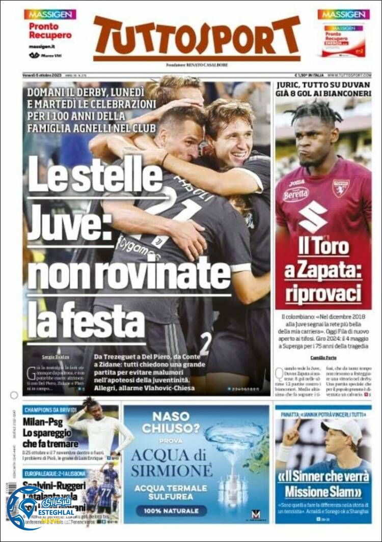 روزنامه ورزشی توتو اسپورت جمعه 14 مهر 1402 