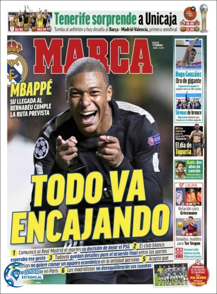 روزنامه  ورزشی مارکا شنبه 28 بهمن 1402 