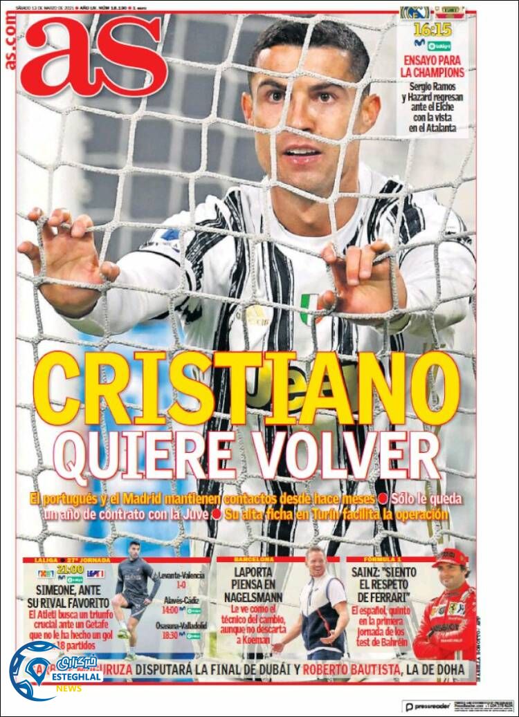 روزنامه ورزشی آاس شنبه 23 اسفند 1399