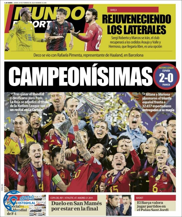 روزنامه ورزشی موندودپورایوو پنجشنبه 10 اسفند 1402 