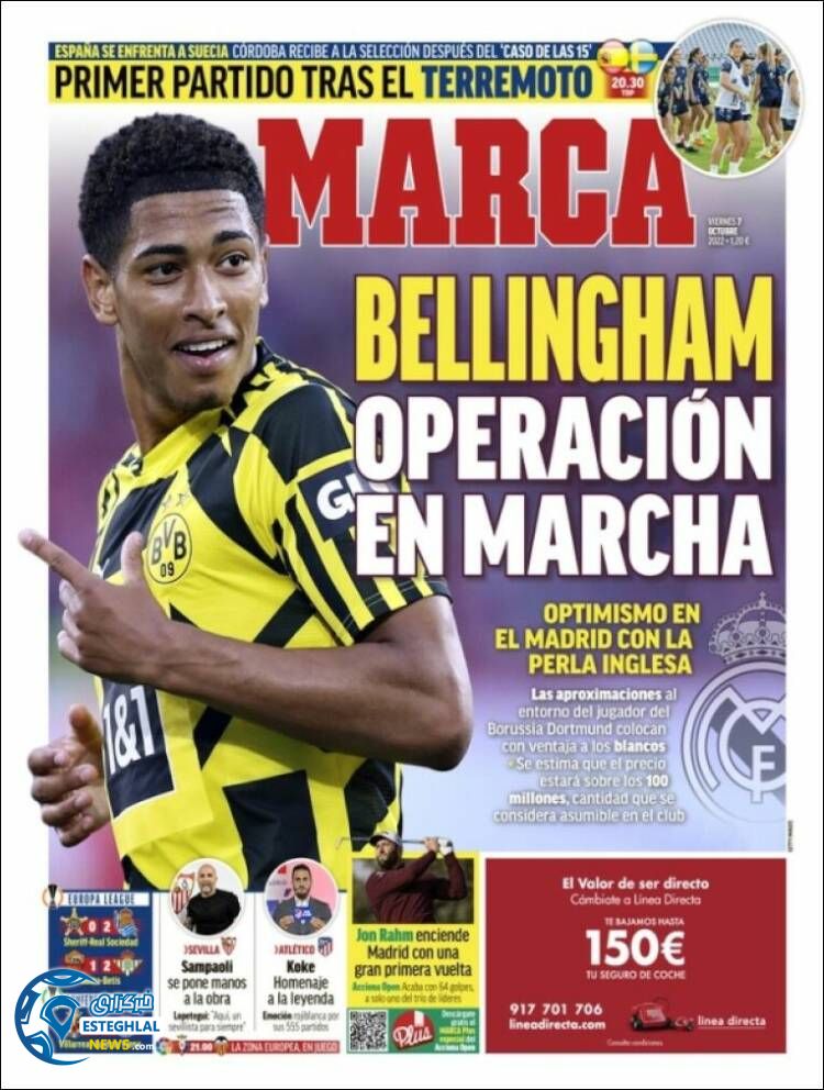 روزنامه ورزشی مارکا جمعه 15 مهر 1401