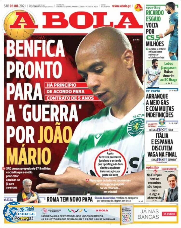 روزنامه ورزشی آبولا شنبه 12 تیر 1400