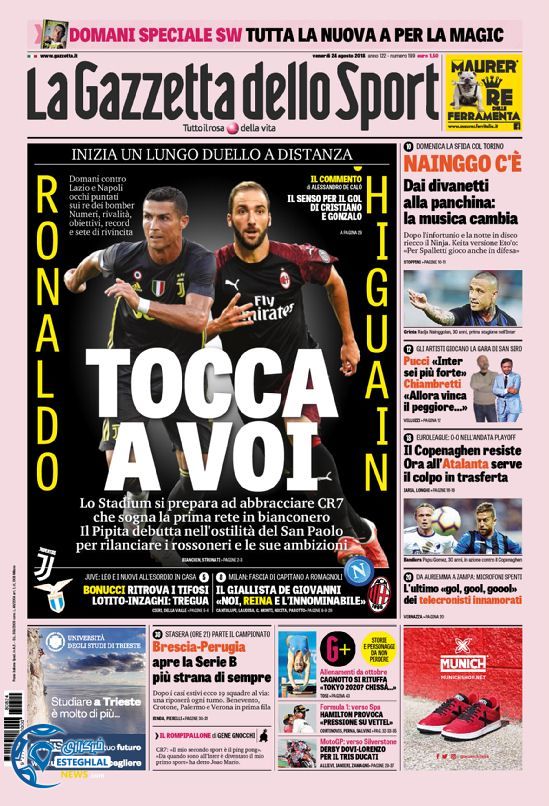 روزنامه  ورزشی گاتزتا دلو اسپورت جمعه 2 شهریور 1397