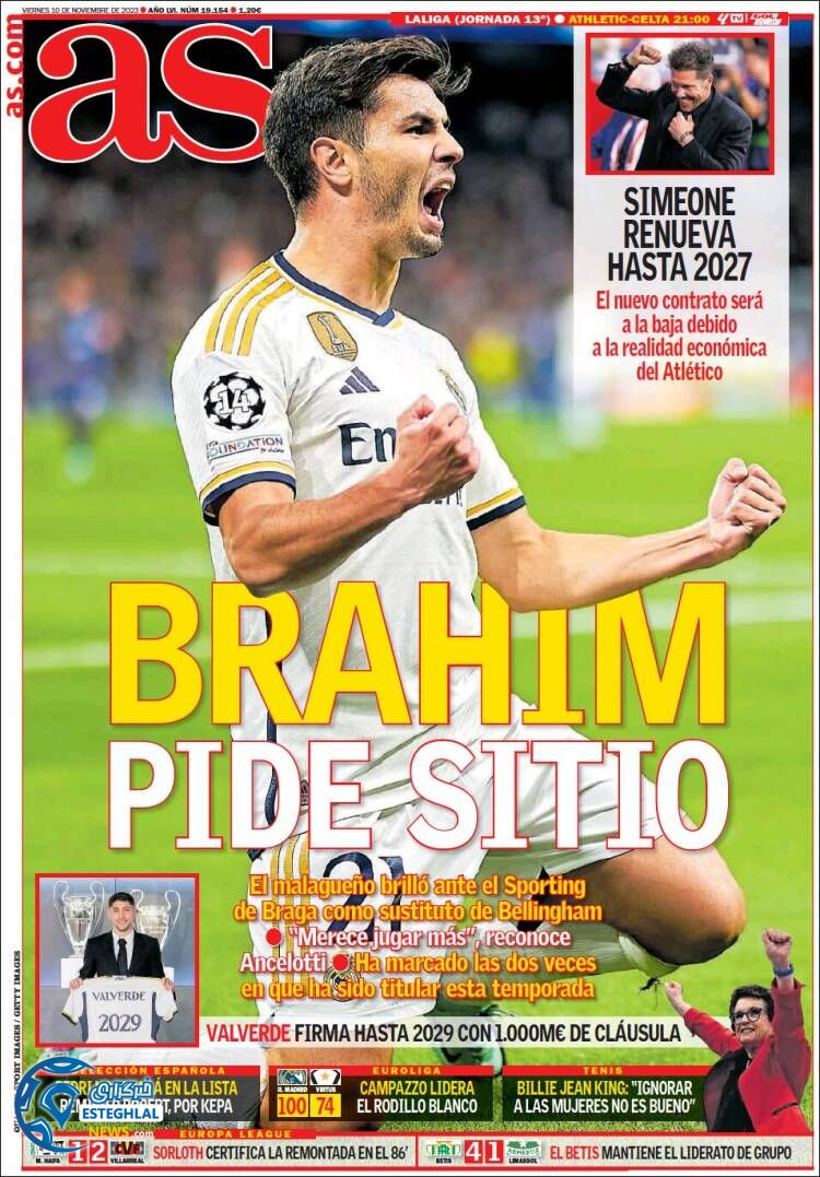 روزنامه ورزشی آ اس جمعه 19 آبان 1402 