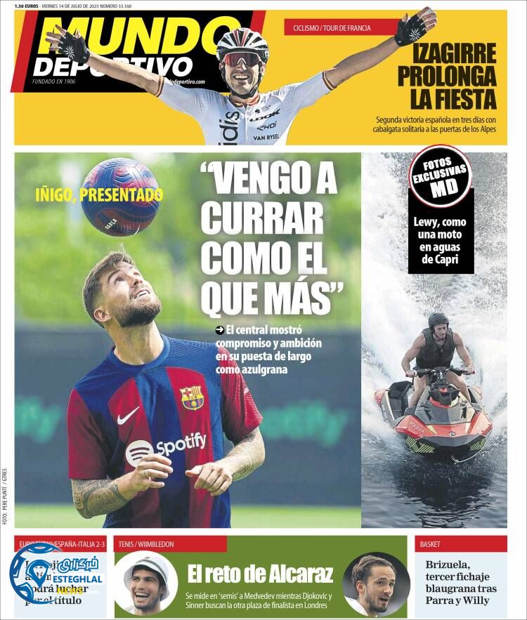 روزنامه ورزشی موندو دپورتیوو جمعه 23 تیر 1402 