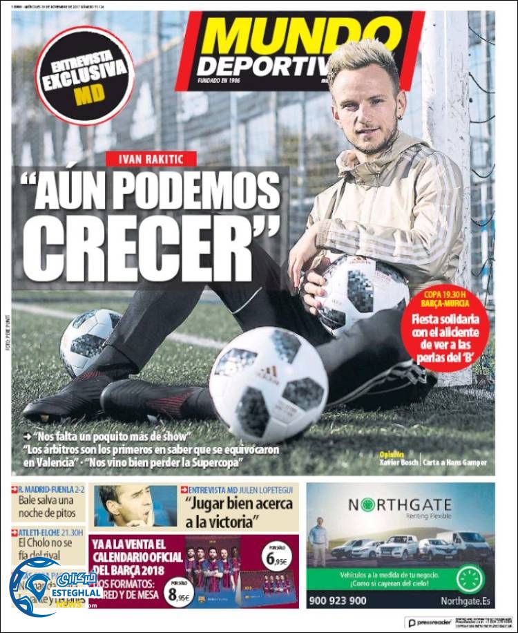 روزنامه ورزشی موندو دپورتیوو چهارشنبه 8 آذر 1396 