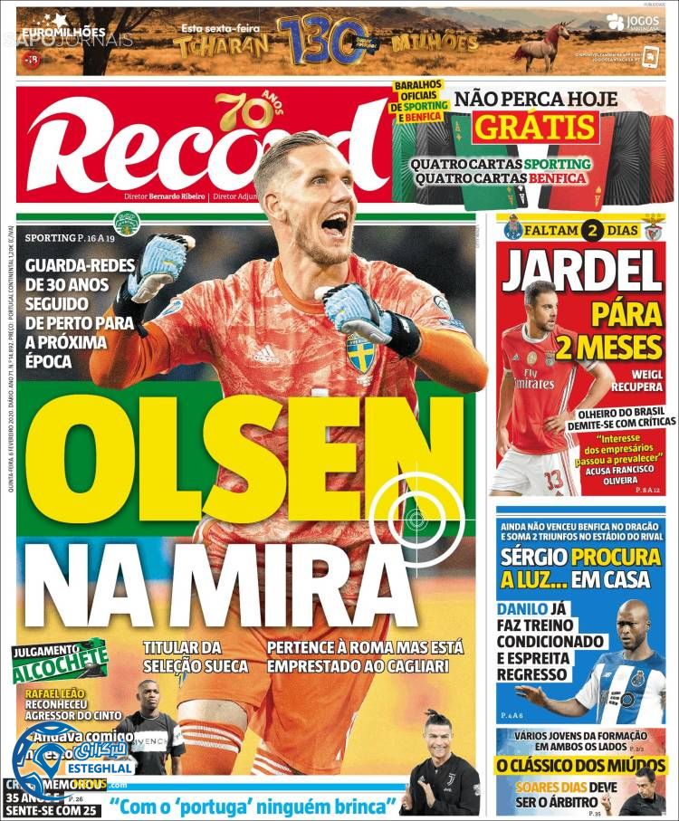 روزنامه ورزشی رکورد پنجشنبه 17 بهمن 1398