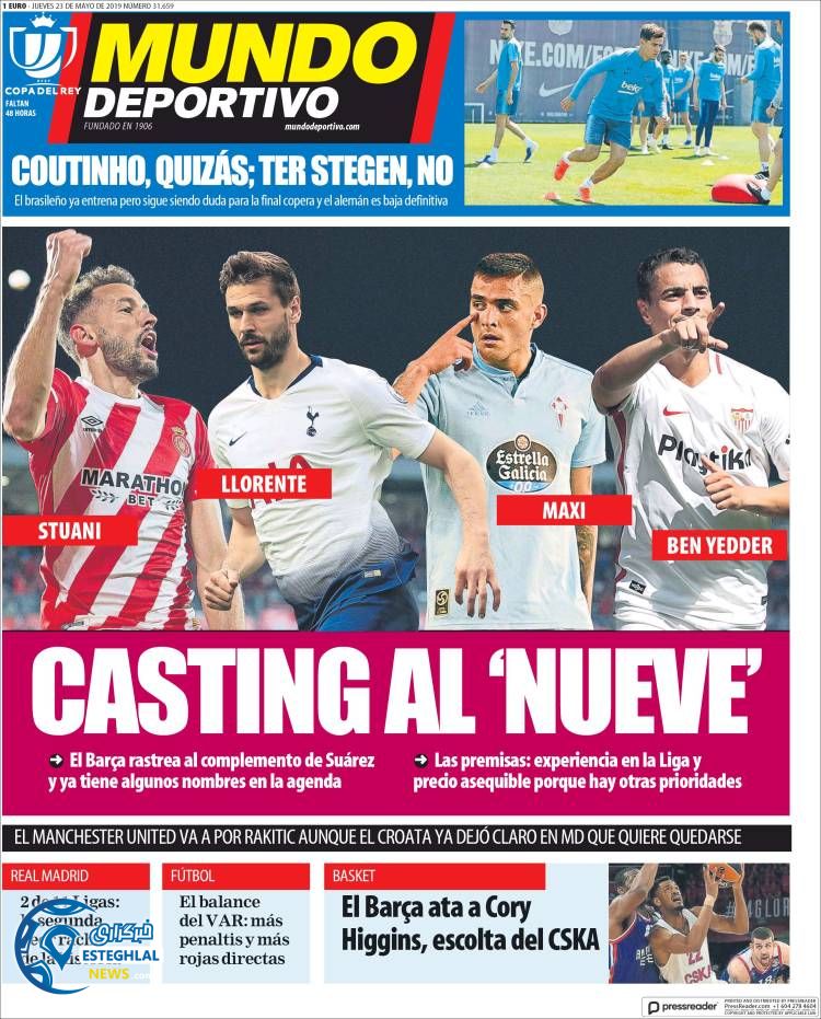 روزنامه ورزشی موندو دپورتیوو پنجشنبه 2 خرداد 1398