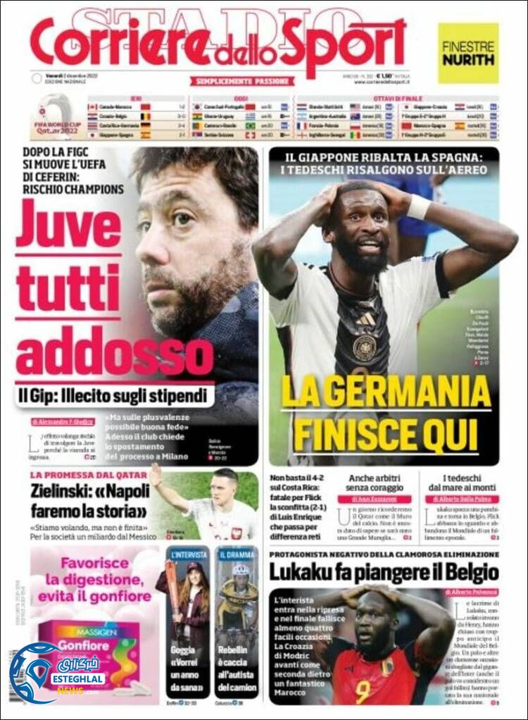 روزنامه ورزشی کوریره دلو اسپورت جمعه 11 آذر 1401