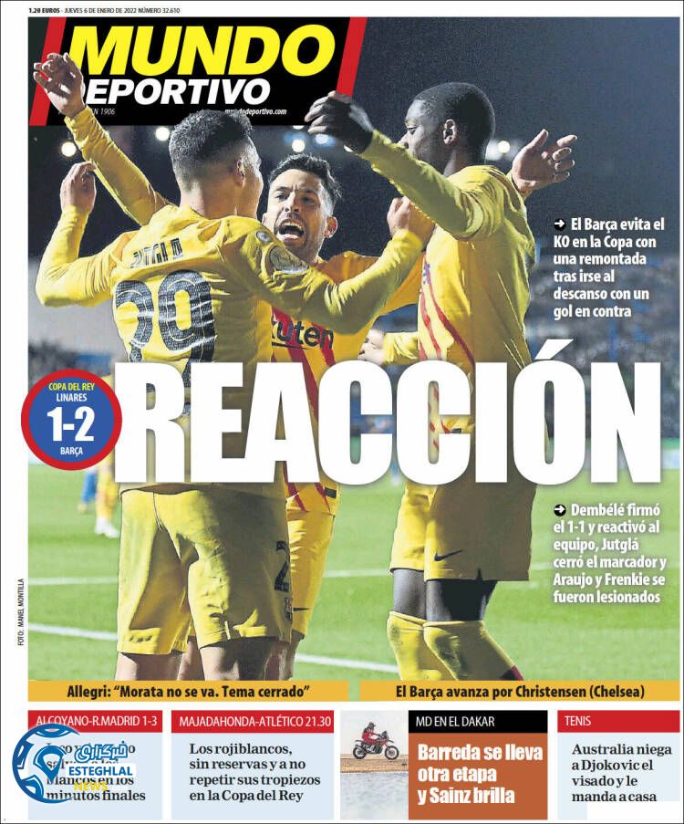 روزنامه ورزشی موندو دپورتیوو پنجشنبه 16 دی 1400