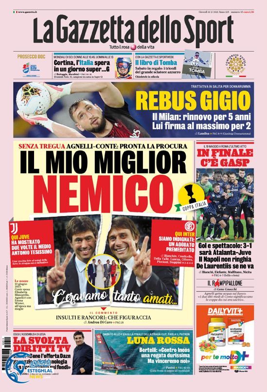 روزنامه ورزشی گاتزتا دلو اسپورت پنجشنبه 23 بهمن 1399