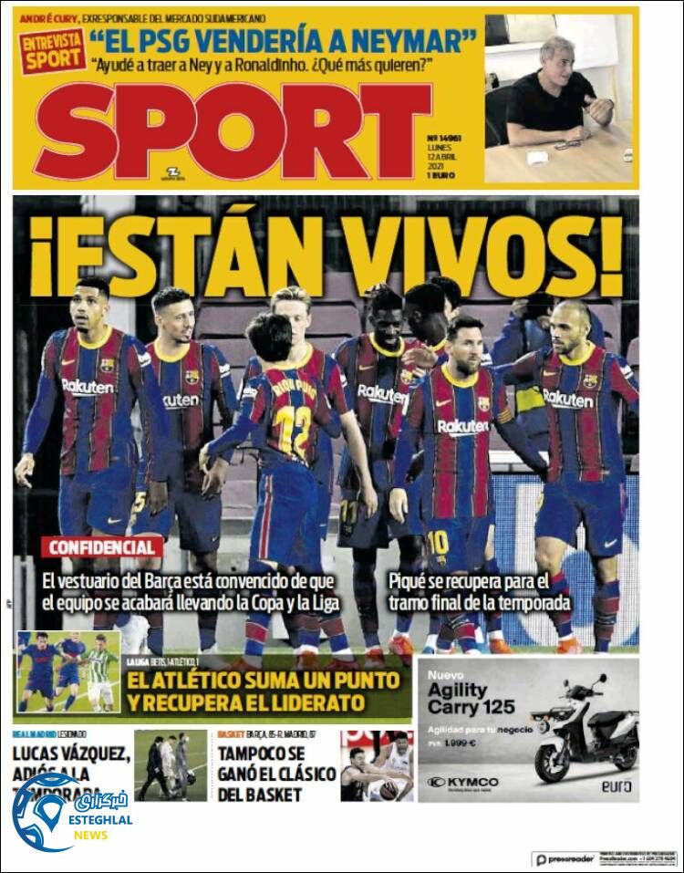 روزنامه ورزشی اسپورت دوشنبه 23 فروردین 1400