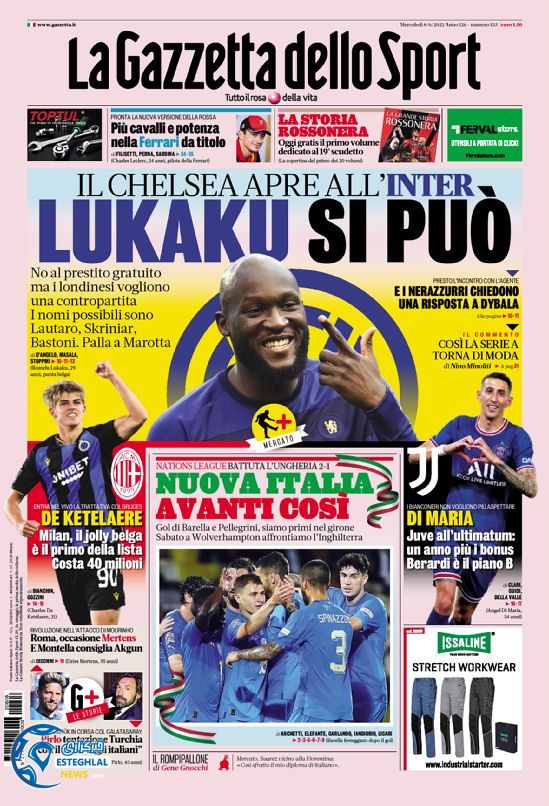 روزنامه ورزشی گاتزتا دلو اسپورت چهارشنبه 18 خرداد 1401