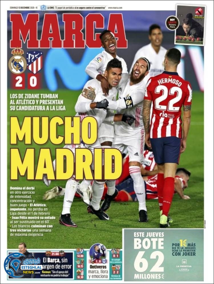 روزنامه ورزشی مارکا یکشنبه 23 آذر 1399