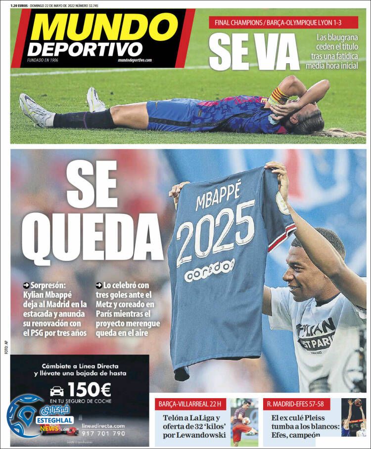 روزنامه ورزشی موندو دپورتیوو یکشنبه 1 خرداد 1401