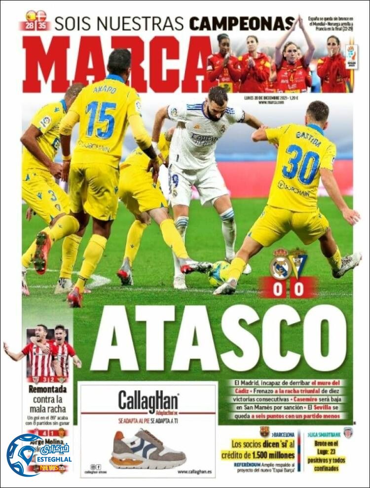 روزنامه ورزشی مارکا دوشنبه 29 آذر 1400