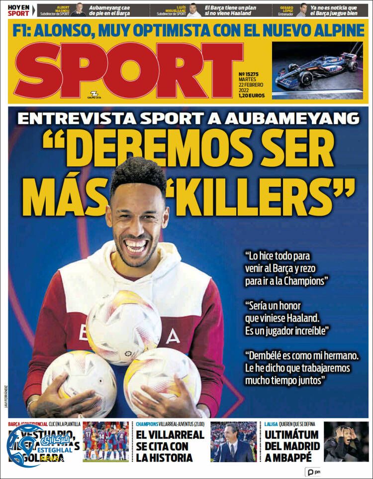 روزنامه ورزشی اسپورت سه شنبه 3 اسفند 1400