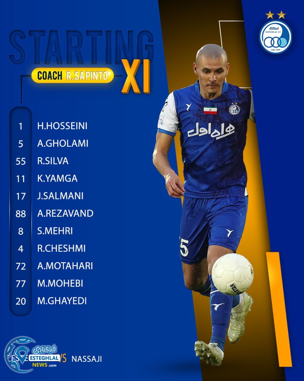 ترکیب استقلال مقابل نساجی